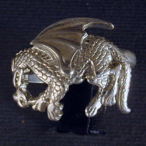 Sterling silver dragon ring